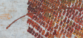 G. R. Iranna CARRYING EMPTY BOWLS 2013 Acrylic on canvas 60 x 132 in.