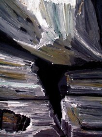 Rajan Krishnan HERMIT'S DWELLING ON THE HILL BY THE RIVER 2011 Acrylic on canvas 84 x 60 in.