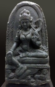 Tara India, Pala Dynasty Black stone 10th - 11th Century Height: 24.5 in.