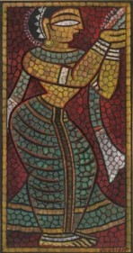 Jamini Roy Untitled (Temple Dancer) n.d. Tempera on card 33 x 17 in.