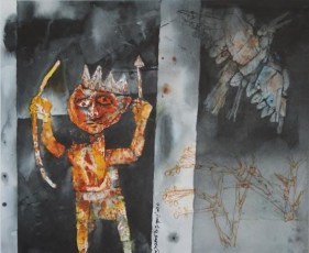 Shyamal Dutta - Ray CUPID 1999 Watercolor on paper 12 x 15 in.  SOLD