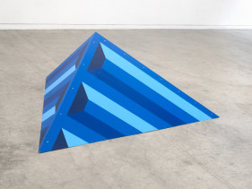 Seher Naveed  Tip 4 (Blue), 2021  Painted MDF  72h x 62w in