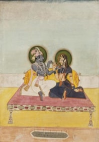 Krishna and Radha Exchanging Betel Rajasthan, Kishangargh c. 1800 Opaque pigments on paper 12.5 x 8.75 in.