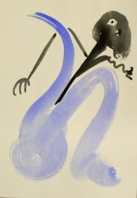 Ranbir Kaleka UNTITLED (MAKE EYES FIVE) Watercolor on paper 10 x 7 in.