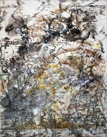 Jayashree Chakravarty UNTITLED (SMALL TOWN) 2005 Mixed media on paper 60 x 48 in.