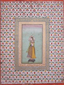 Court Dancer Northern India, Rajasthan, Bikaner School c. Early 18th century Opaque watercolor heightened with gold on wasli  NFS