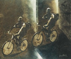 Yusuf Arakkal THE STREET - XII Acrylic and oil on canvas 48 x 58 in.  NFS