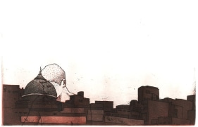 Damon Kowarsky NILA GOMBIT 2008 Etching on paper 5 x 8 in.