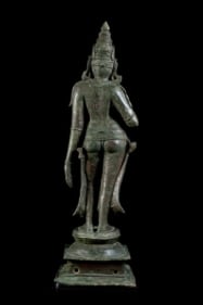 Uma in the form of Shivakami South India Chola Period, late 11th - early 12th century Bronze 25.6 (H) in.