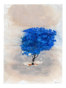 G. R. Iranna  Under the Planet (1), 2022  Mixed media on paper  30h x 22w in