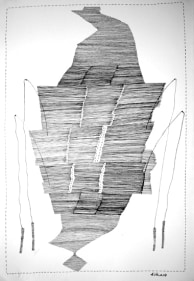 Partha Pratim Deb FISHING 2004 Ink on paper 22 x 15 in.