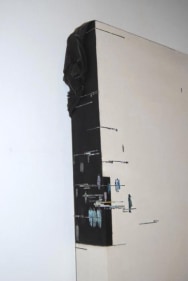 Saad Qureshi UNTITLED 4 2009 Oil and photograph on canvas 45 x 40 x 3.5 in.