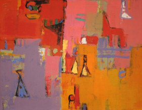 John Tun Sein UNTITLED ABSTRACT 20 2007 Acrylic on Canvas 39 X 51 in.   SOLD