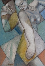 Neeraj Goswami TANDEM 2006 Oil on canvas board 8.5 x 5.5 in.  SOLD