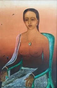 Anjolie Ela Menon Portrait 2004 Oil on masonite board 36 x 24 in.