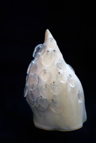 Marcy Chevali  Untitled, 2019  Ceramic, glass, wire  3.50h x 3.50w x 6.50d in