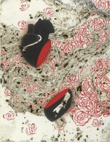 Ayesha Durrani A BROKEN HEART 2009 Marbling and gouache on wasli 13 x 10 in.