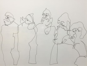 Jaishri Abichandani  Line Drawing 2 2018 Ink on paper 10 x 13 in.