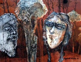 Shyamal Dutta-Ray THE COUPLE 2004 Watercolor on paper 21 x 29 in.