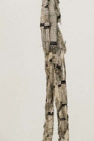 Saad Qureshi Uneasy Landscape 2009 Pencil, newspaper, gloss paint on canvas 103.2 x 48 in.