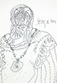 F. N. Souza UNTITLED (RENAISSANCE MAN) 1964 Ink on archival paper 10 x 8 in.