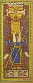 Jamini Roy CHRIST Paint on card 23 x 10 in.