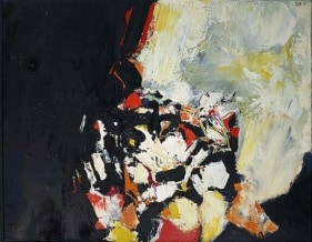 S.H. Raza POINTE DE CHOMERA (ROUTE DE CHOMERAC) 1962 Oil on Canvas 26 x 32 in.  SOLD