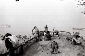 Raghu Rai MORNING ACTIVITIES ALONG MULLICK GHAT, KOLKATA 1990 Digital scan of photographic negative on archival paper 20 x 30 in.