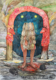 Swagata Bhattacharyya  Dr (2), 2022  Watercolor and charcoal on paper  11.75h x 8.25w in