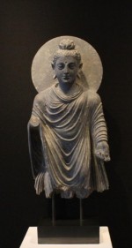 Standing Buddha Ancient Region of Gandhara Grey schist 2nd/3rd Century 24 in.