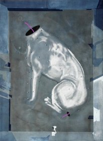 Anandajit Ray REMAKE 2009 Watercolor, gouache, aquarelle pencil, dry pastel on paper 41 x 30 in.