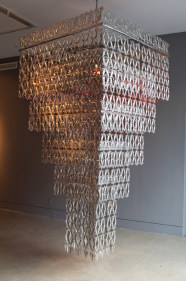 Adeela Suleman FLY MY PRETTIES 2012 Stainless steel, iron and bulb 96 x 48 x 48 in.