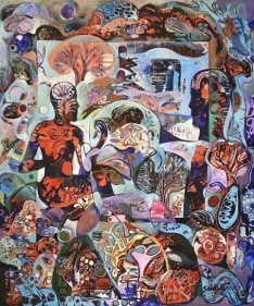 Sanatan Saha UNTITLED (RED MAN) 2007 Acrylic on canvas 35 x 30 in.