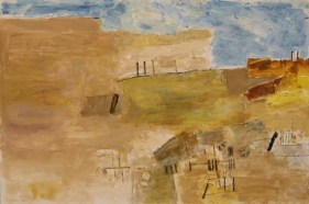 Ram Kumar ABSTRACT LANDSCAPE 7 2004 Acrylic on paper 20 x 30 in.  SOLD