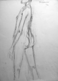 Akbar Padamsee UNTITLED NUDE 4 1994 Pencil on paper 15 x 11 in.  SOLD