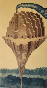 Gigi Scaria  No stone unturned, 2022  Etching on Somerset paper  36h x 20w in  1 of 20