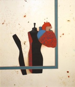 Ayesha Durrani THROUGH THE WINDOW OF MY HEART 2009 Marbling and gouache on wasli 15.5 x 13 in.