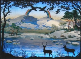 Sana Arjumand BOOM BOOM POW 2009 Acrylic on silver printed paper 6 x 8 in.