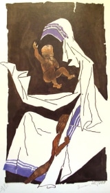M. F. Husain Clinging 24 x 18 in. Signed Serigraph Estimate - $1,500 - $2,500