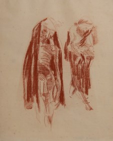 K. Laxma Goud (b. 1940), Untitled (Orange Charcoal Sketch)