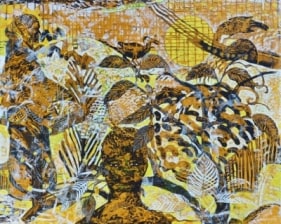 Co-habitant, 2018  Acrylic on canvas  48h x 60w in