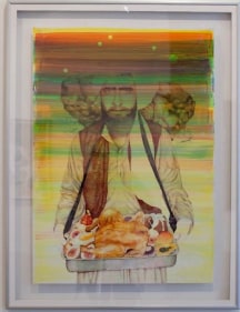 Faiza Butt UNTITLED (Chicken) Mixed media on paper 33 x 23 in.