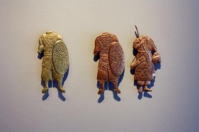 Adeela Suleman SO THIS IS IT 2 2014 Hand-beaten copper and brass 8 x 15 in.