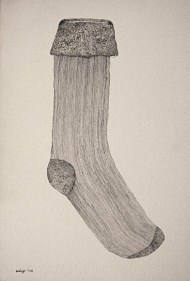 Adip Dutta UNTITLED SOCK 2007 Ink on paper 10.5 x 7 in.