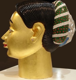 Ravinder Reddy UNTITLED - HEAD 2007 Polyester resin fiberglass-enamel paint, gold gild 18 x 14 in.  NFS