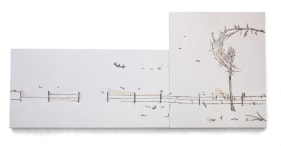 Saad Qureshi ESSENCES 2013 Mixed media on canvas 36 x 78 in.