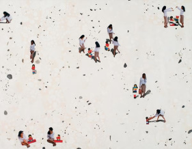 Hema Upadhyay REPLICANTE ND Mixed media on paper 34 x 44 in.