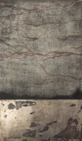 Sumaira Tazeen DOREY II (THREADS) 2008 Opaque water based pigment and silver leaf on wasli 8.5 x 5 in.