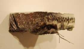 Saad Qureshi A LONGING TO FORGET 2010 Oil and photographs on canvas 1.5 x 5 x 4 in.