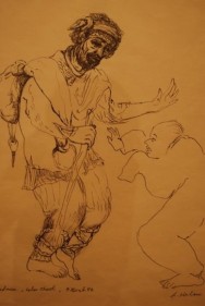 Nalini Malani MADMAN - LOHAS CHAWL 1987 Ink on paper 11 x 15 in.